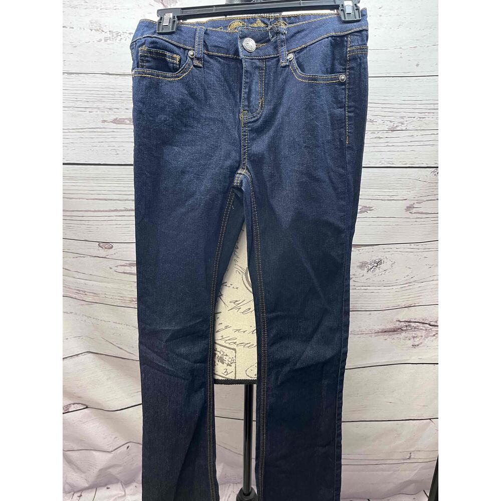 Wax Jean Indigo Skinny‎ Jeans size 3, 5 Pocket Design Dark Wash 30 Inseam